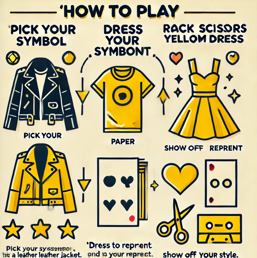 Rock Paper Scissors Yellow Dress