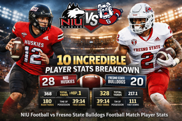 NIU Football vs Fresno State Bulldogs Football Match Player Stats